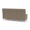 Lesro Siena Lounge Reception Armless 3 Seat Tandem Seating No Center Arms, Brushed Steel, MD Farro Uph SN3102 - alternate 2